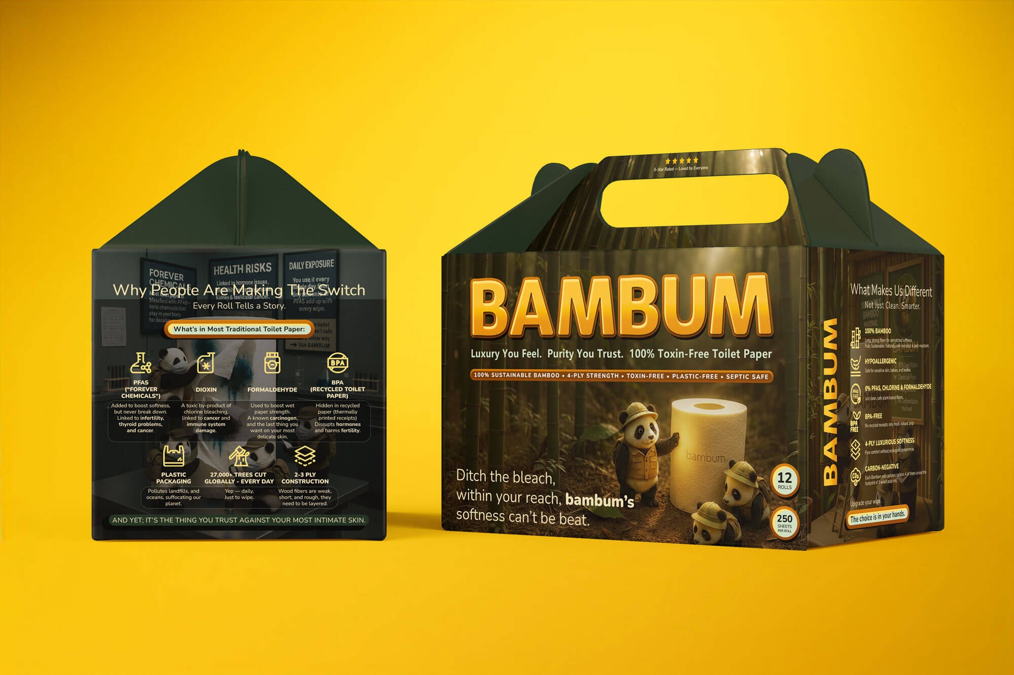 Elegant Plastic-Free Packaging – Compostable Wrap and Core