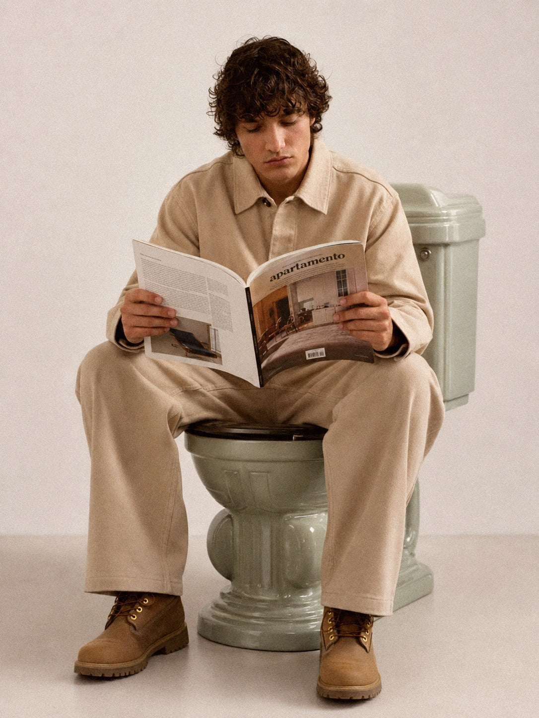 A man reading, unhurried